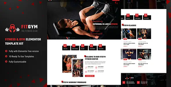 FitGym – Fitness &amp; Gym Elementor Template Kit