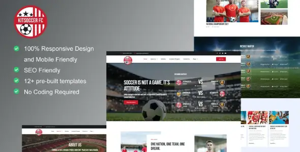 KitSoccer – Football Team &amp; Sports Elementor Template Kit