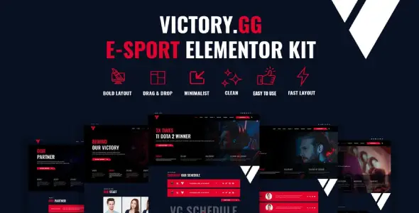 Victory – Esports &amp; Gaming Elementor Template Kit