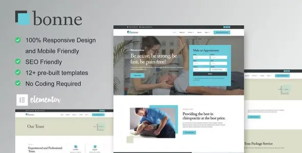 Bonne – Chiropractic &amp; Physiotherapy Elementor Template Kit