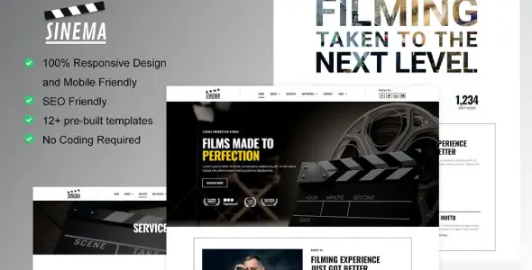 Sinema – Film Maker &amp; Movie Studio Elementor Template Kit