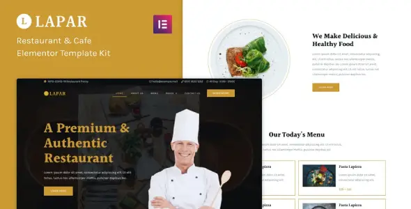 Lapar – Restaurant &amp; Cafe Elementor Template Kit