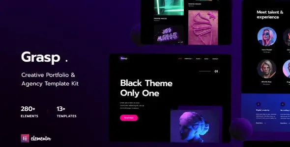 Grasp – Creative Portfolio &amp; Agency Elementor Template Kit