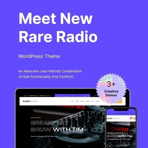 Rare Radio | Online Music Radio Station &amp; Podcast WordPress Theme