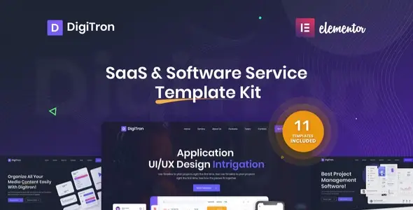 Digitron – Software &amp; SaaS Elementor Template Kit