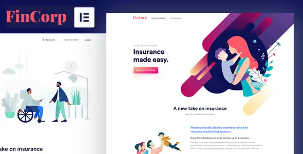 FinCorp – Insurance &amp; Marketing Elementor Template Kit