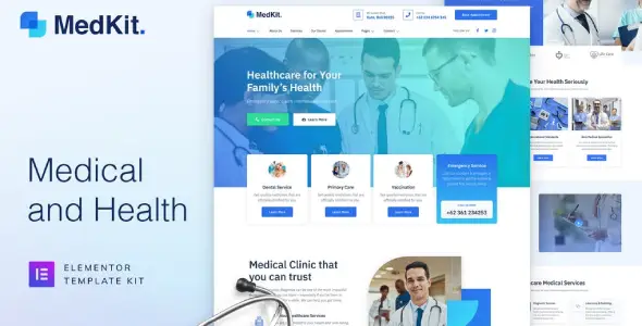 MedKit – Health &amp; Medical Elementor Template Kit