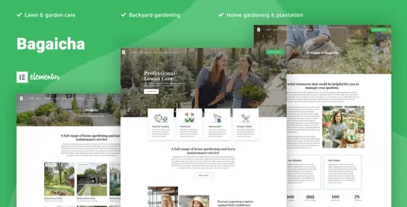 Bagaicha – Landscape &amp; Gardening Elementor Template Kit
