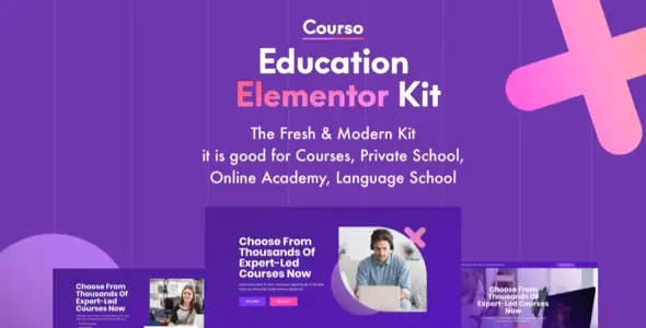 Courso – Online University &amp; Courses Elementor Template Kit