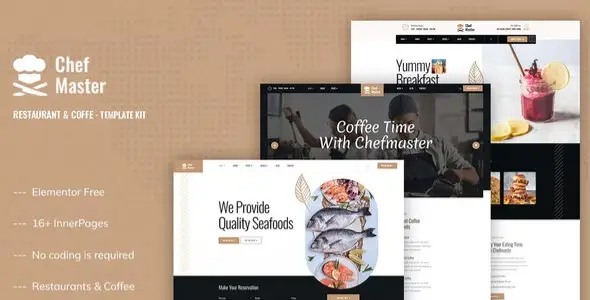 Chefmaster – Restaurant &amp; Cafe Elementor Template Kit