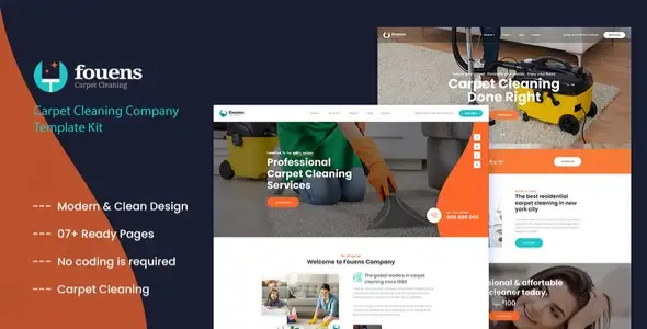 Fouens – Cleaning &amp; Home Maintenance Company Elementor Template Kit
