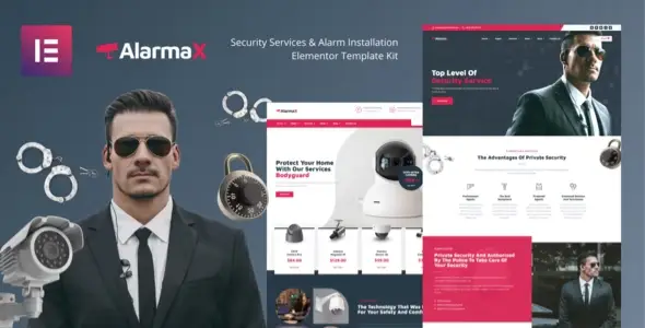 Alarmax – Security Services &amp; Alarm Installation Elementor Template Kit