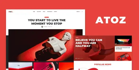 AtoZ – Blog &amp; Magazine Elementor Template Kit