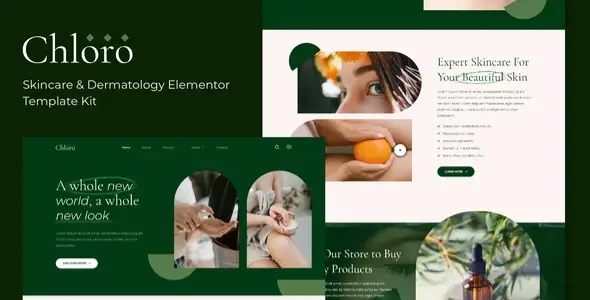 Chloro – Skincare &amp; Dermatology Elementor Template Kit