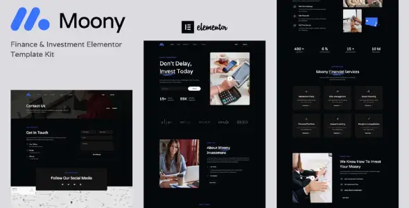Moony – Finance &amp; Investment Elementor Template Kit