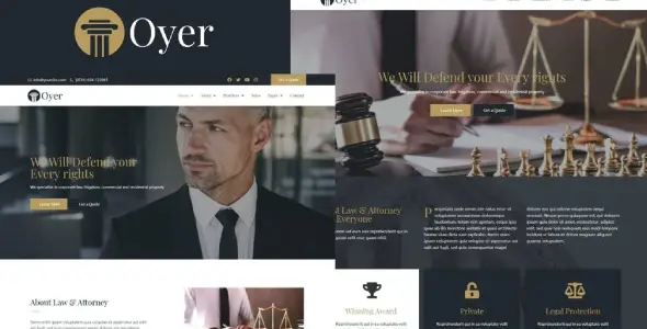 Oyer – Lawyer &amp; Attorney Elementor Template Kit