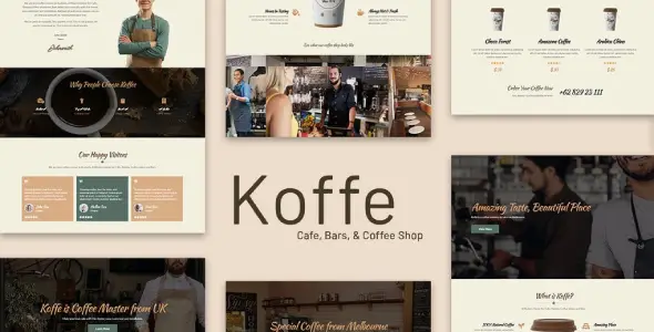 Koffe – Cafe &amp; Coffee Shop Template Kit