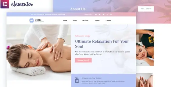 Luna – Spa &amp; Wellness Elementor Template Kit