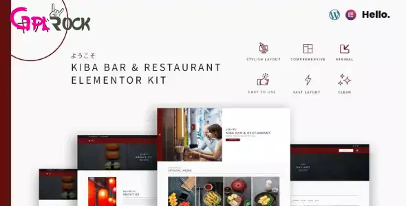 Kiba Bar &amp; Restaurant Elementor Kit