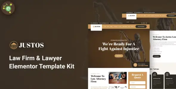 Justos – Law Firm &amp; Lawyer Elementor Template Kit