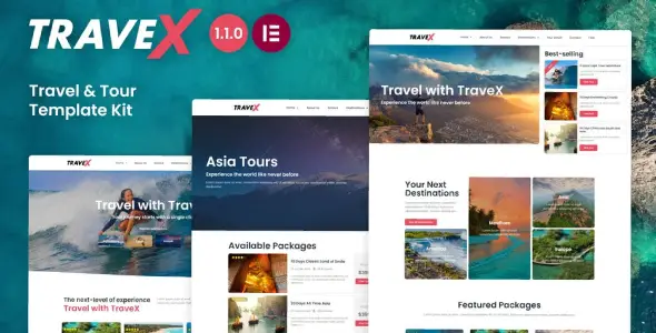 TraveX – Travel &amp; Tour Agency Elementor Template Kit