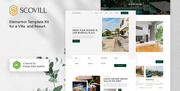 Scovill - Luxury Villa &amp; Resort Elementor Template Kit