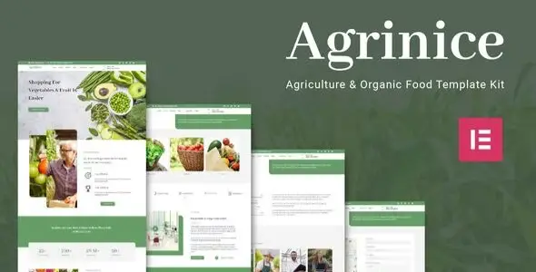 Agrinice – Agriculture &amp; Organic Food Elementor Template Kit