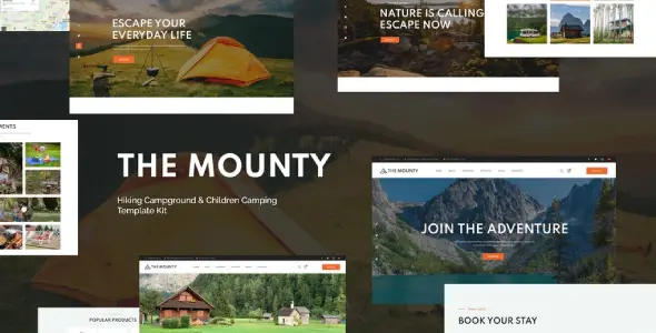 Mounty Hiking Campground &amp; Children Camping Template Kit