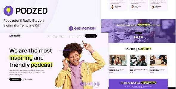 Podzed – Podcaster &amp; Radio Station Elementor Template Kit