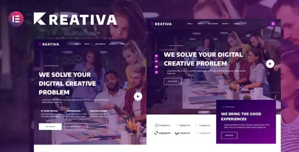 Krativa – Creative &amp; Digital Agency Services Elementor Template Kit