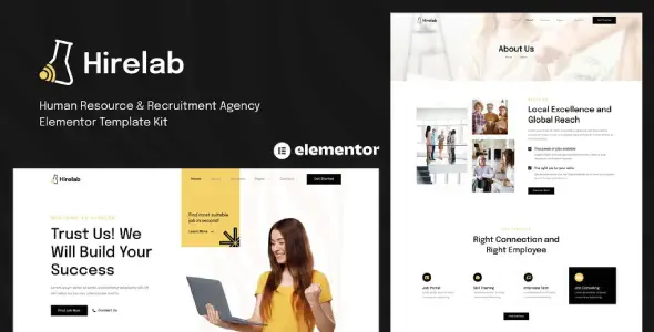 Hirelab – Human Resource &amp; Recruitment Agency Elementor Template Kit