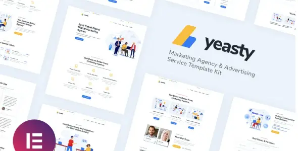 Yeasty Marketing Agency &amp; Advertising Service Elementor Template Kit