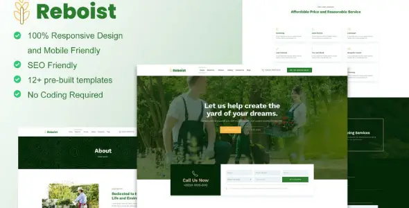Reboist – Landscape &amp; Gardening Elementor Template Kit
