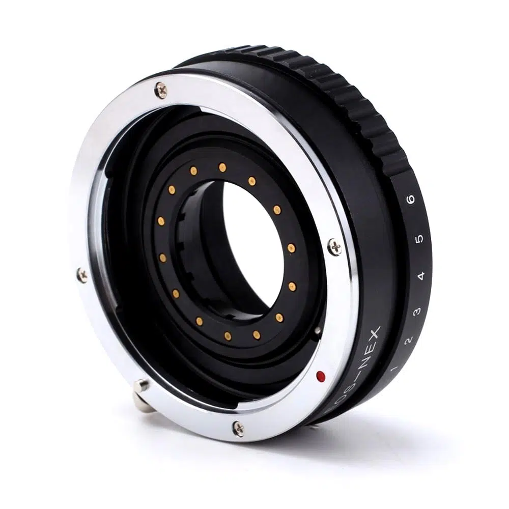 Leedsen EOS-NEX Lens Adapter with Aperture for Canon EF Lens to Sony E Mount Camera - Image 2