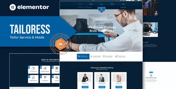 Tailoress – Tailor Service &amp; Made Elementor Template Kit