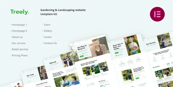 Treely Landscape &amp; Gardening Elementor Template Kit