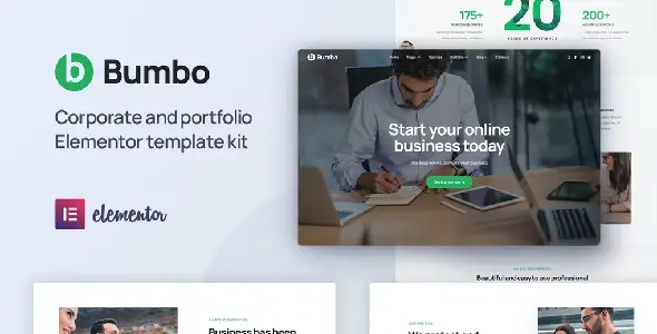 Bumbo – Business &amp; Startup Portfolio Elementor Template Kit