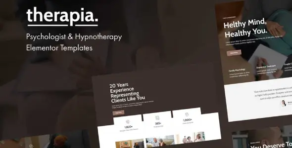Therapia – Psychologist &amp; Hypnotherapy Elementor Templates