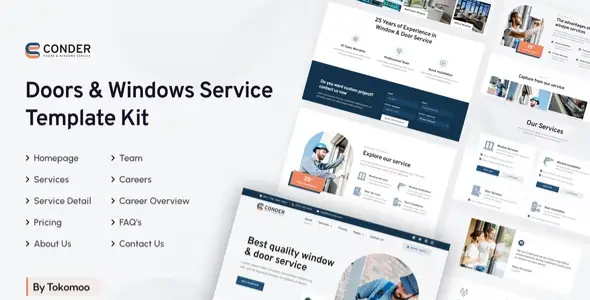 Conder Doors &amp; Windows Service Elementor Template Kit