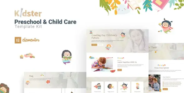 Kidster – Preschool &amp; Childcare Elementor Template Kit