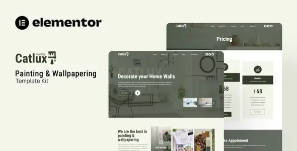 Catlux – Painting &amp; Wallpapering Elementor Template Kit
