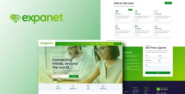 Expanet – Broadband &amp; Internet Services Elementor Template Kit