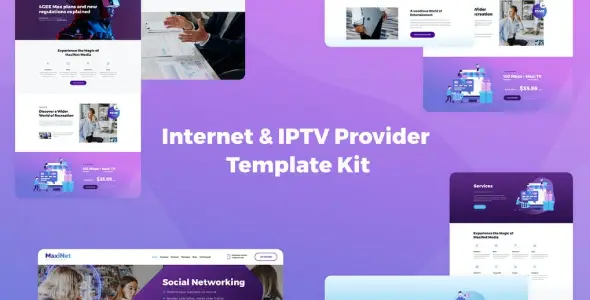 MaxiNet – Internet &amp; IPTV Provider Elementor Template Kit