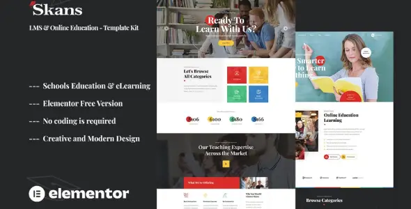 Skans – Learning &amp; Online Education Elementor Template Kit