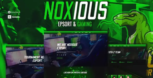 Noxious – Esport &amp; Gaming Elementor Template kit