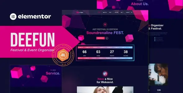 DeeFun – Festival &amp; Event Organizer Elementor Template Kit