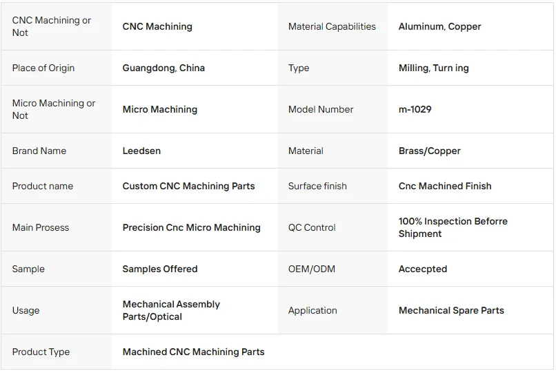 Custom CNC optical product parts