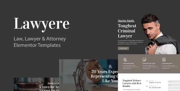 Lawyere – Legal &amp; Attorney Elementor Template Kit