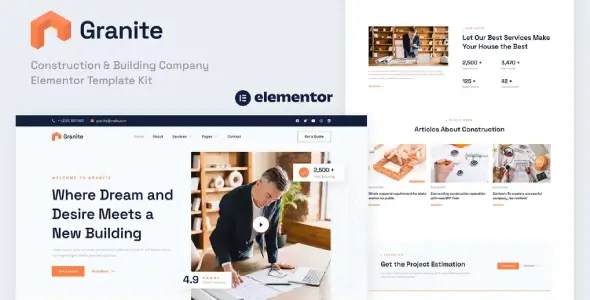 Granite – Construction &amp; Building Company Elementor Template Kit