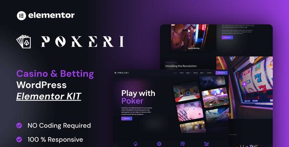 Pokeri - Casino &amp; Betting Elementor Pro Template Kit